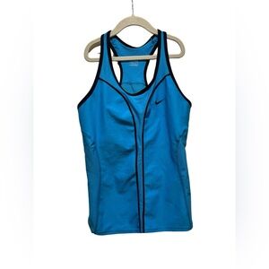 Nike Fit Dry Womens Blue Tank Top Double layer Size Medium